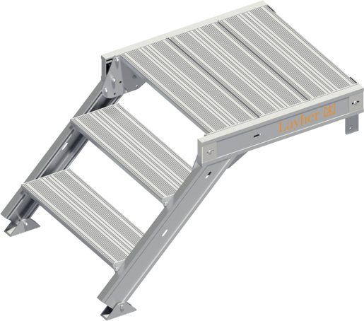 Layher Alu-Treppe 45° ohne Handlauf 0,60x0,60m, mit Plattform #1126703